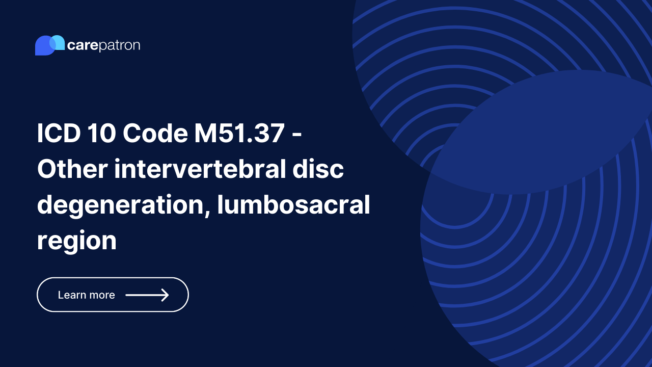 M51.37 Other intervertebral disc degeneration, lumbosacral region